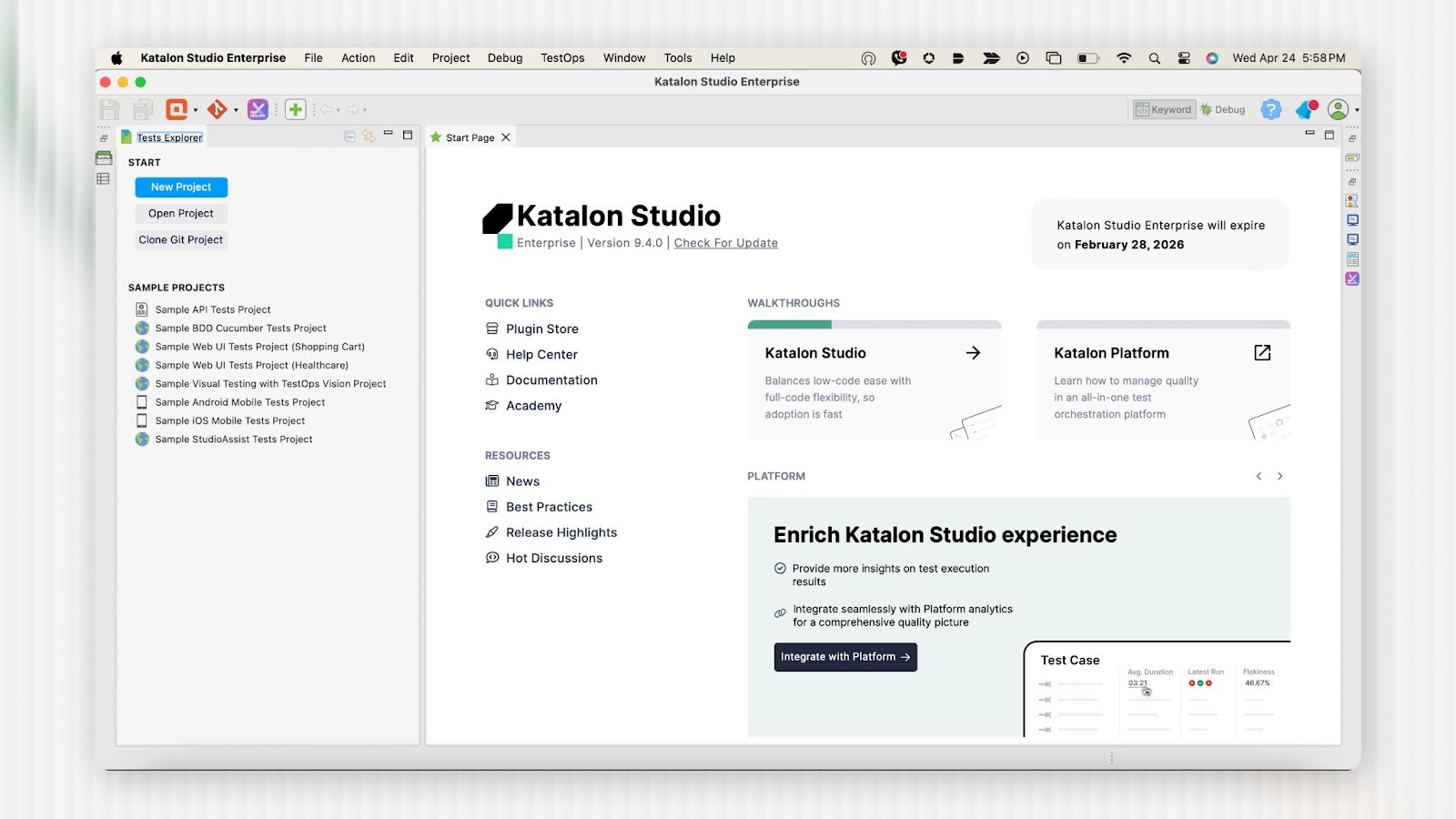 Katalon Platform (Low-Code Automation for Web/API/Mobile)