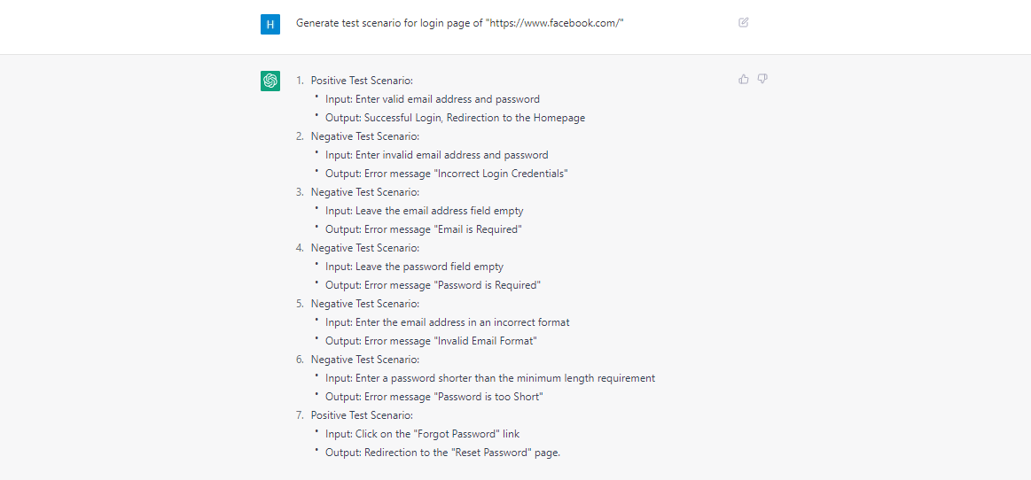 Test Scenario Generation with ChatGPT
