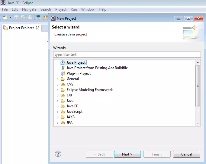 Create a new Java project