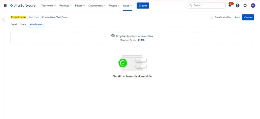 Jira Test Case Attachments Tab