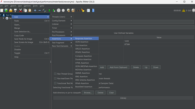 JMeter Response Assertion configuration