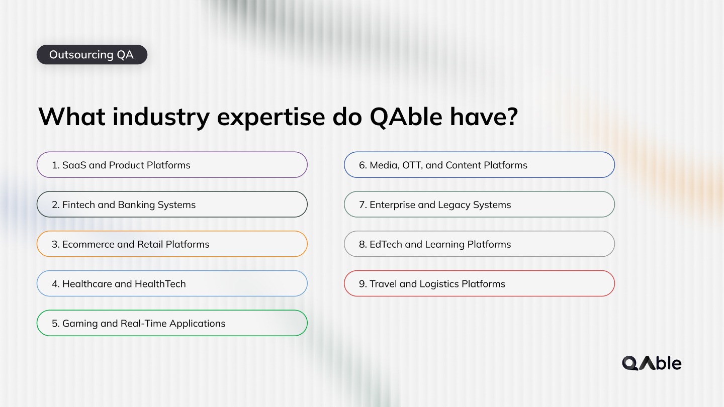 QAble's Industry Expertise