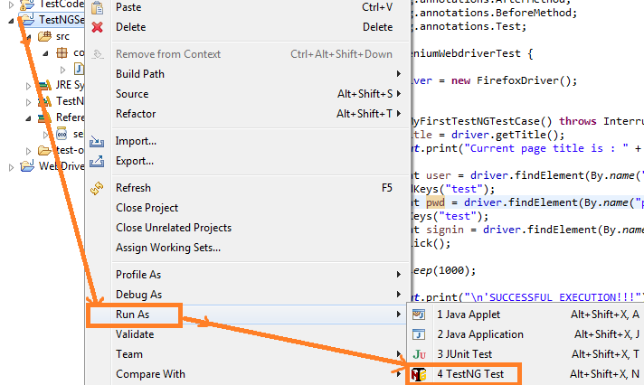 Run As TestNG Test Case