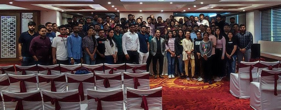 Software testing community group photo at QA event